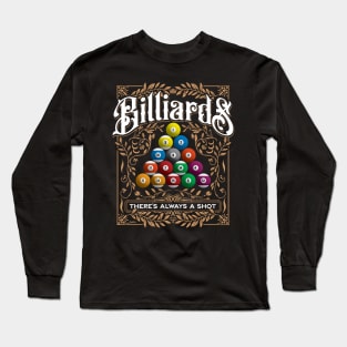 Billiards Pool Balls Vintage Style Pool Player Design Long Sleeve T-Shirt